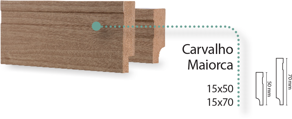 Rodapé de MDF Madebene Linha Carvalho Maiorca