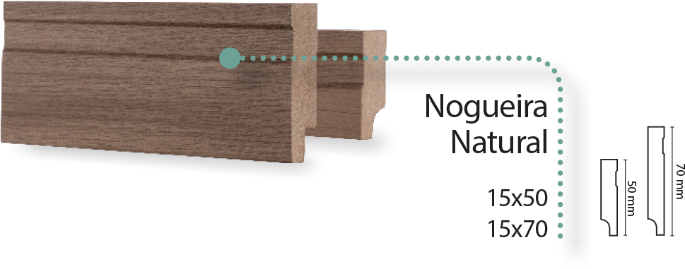 Rodapé de MDF Madebene Linha Nogueira Natural