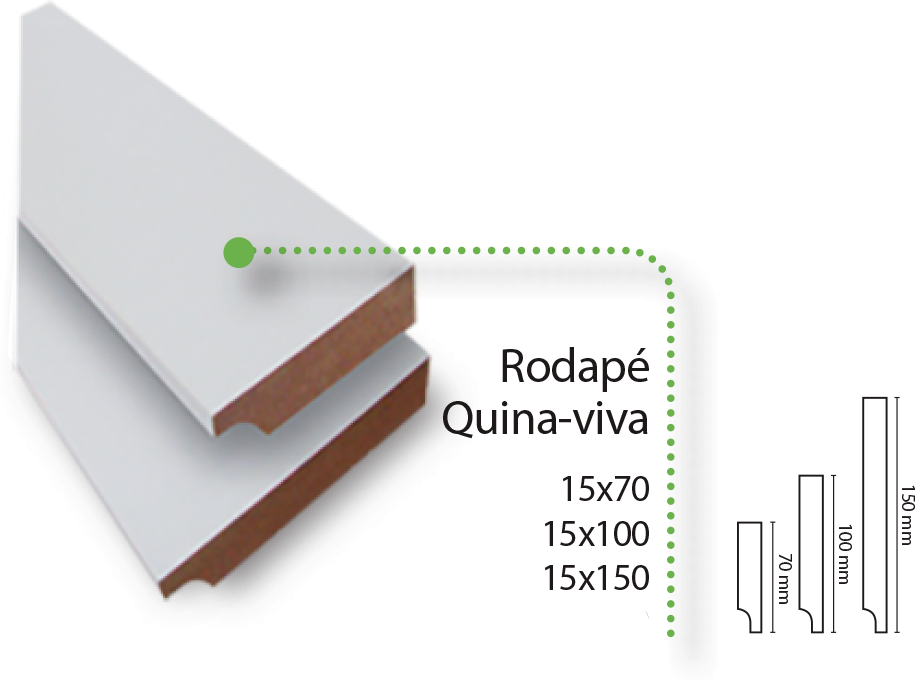 Rodapé de MDF Madebene Linha Tradicional Rodapé Guina Viva