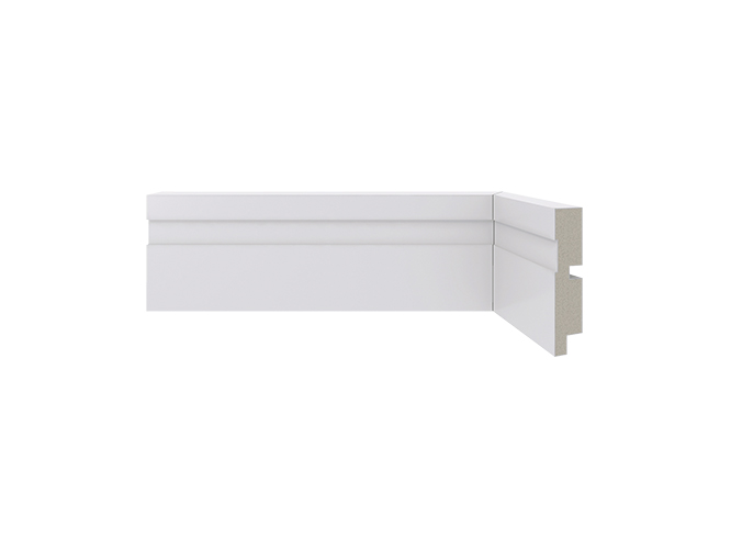 Rodapé de poliestireno 456 Branco com 70mm de altura Santa Luzia