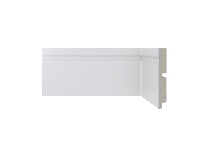 Rodapé de poliestireno 457 Branco com 100mm de altura Santa Luzia