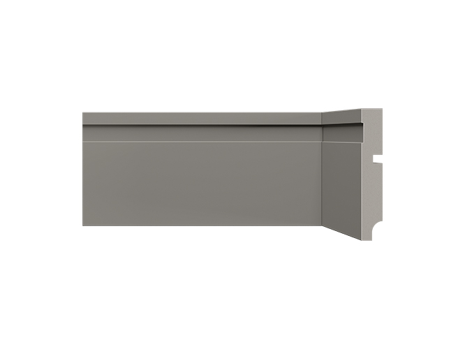 Rodapé de poliestireno 457 Cinza Titanium com 100mm Santa Luzia
