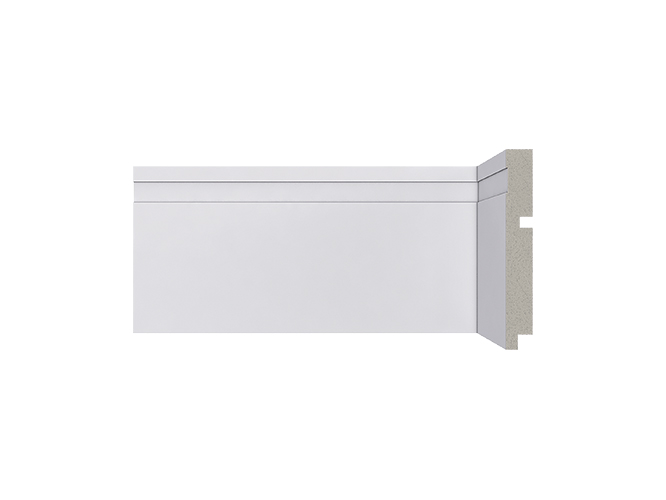 Rodapé de poliestireno 493 Branco com 120mm de altura Santa Luzia