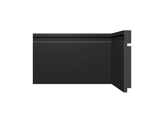 Rodapé de poliestireno 3480 Preto com 150mm de altura Santa Luzia
