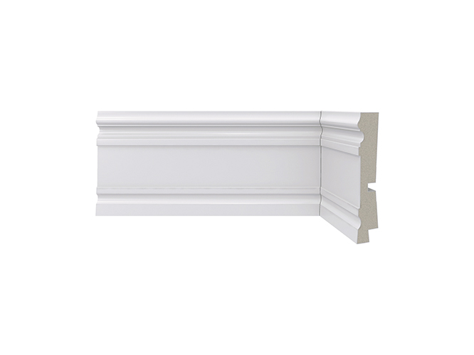 Rodapé de poliestireno 444 branco com 96mm de altura Santa Luzia